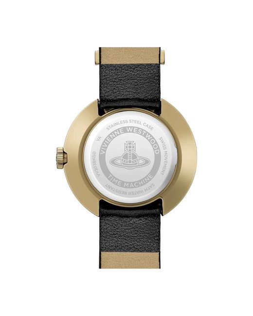 Vivienne Westwood Accessoires ,Zwart ,Leer The Rebel Watch in het Metallic