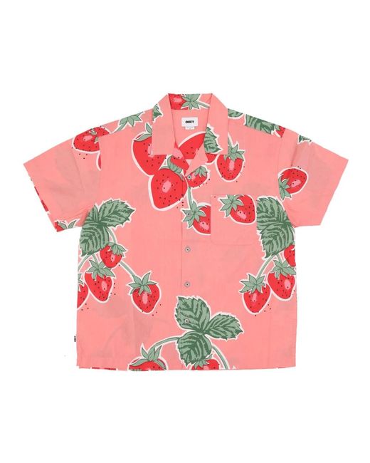 Obey Pink Short Sleeve Shirts for men