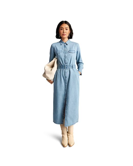 Riani Blue Denim hemdblusenkleid