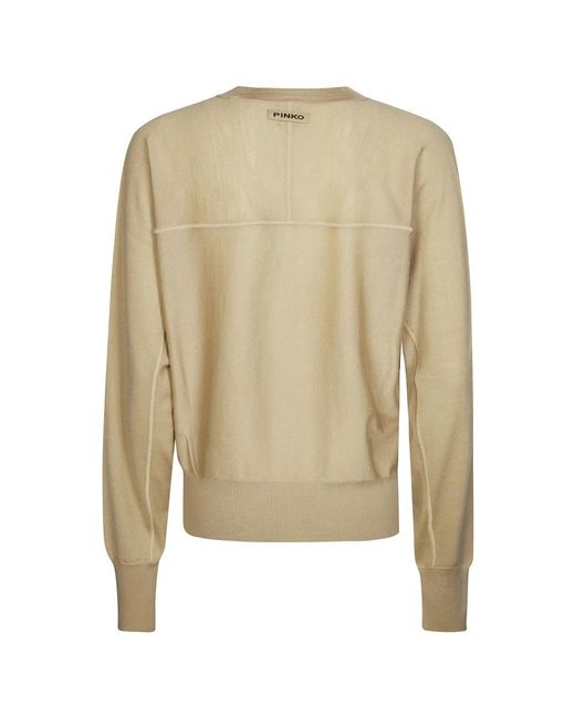 Pinko Natural Round-Neck Knitwear