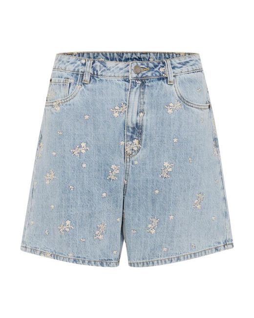 Denim Shorts di Kaffe in Blue