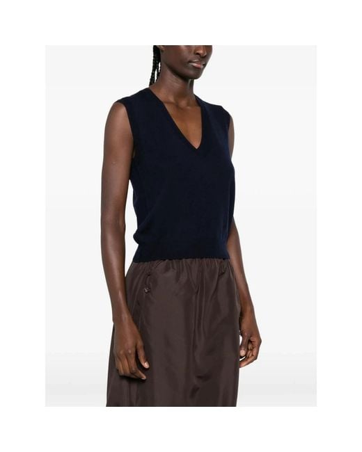 A.P.C. Blue V-Neck Knitwear