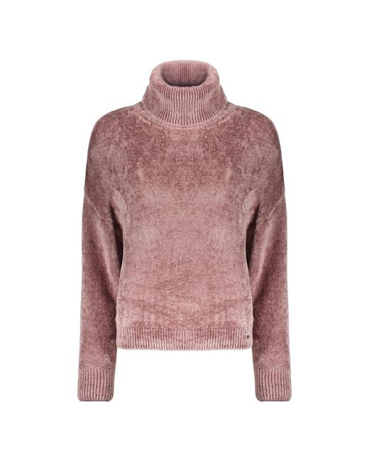 Herno Pink Pullover Mit Hohem, Elegantem Kragen