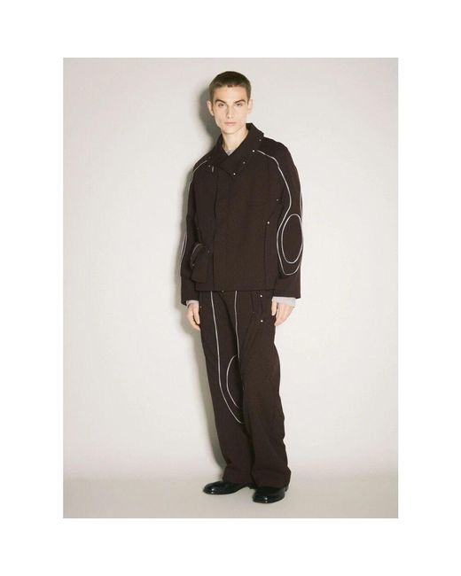 Kiko Kostadinov Stud embellished twill chalice pants in Brown für Herren