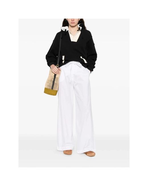 P.A.R.O.S.H. White Wide Trousers