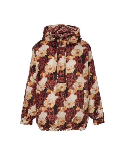 LaDoubleJ Jassen ,Wit ,Polyester Lente-Geïnspireerde Witte Gerber Anorak Jas in het Brown