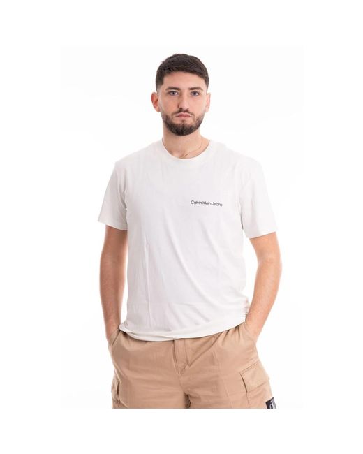 Calvin Klein Klassisches t-shirt in White für Herren