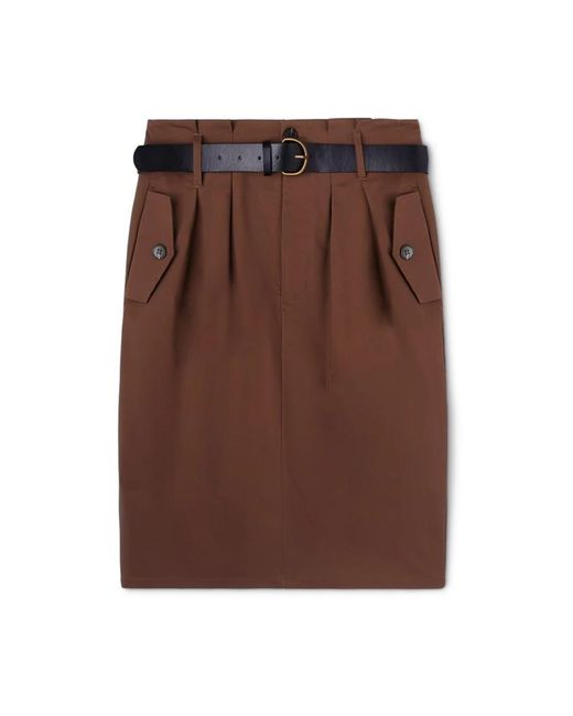 mötivi Brown Plisseerock mit gürtel