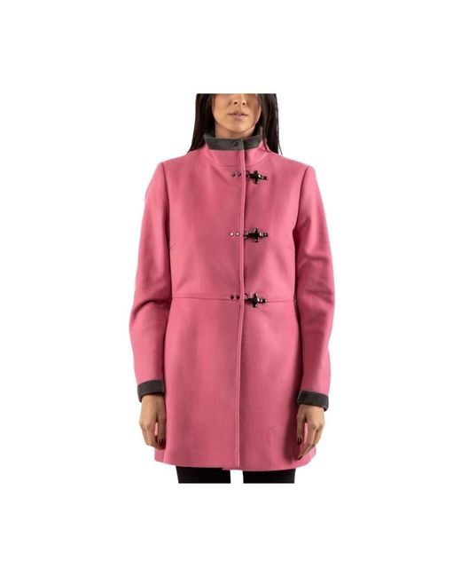 Fay Pink Single-Breasted Coats