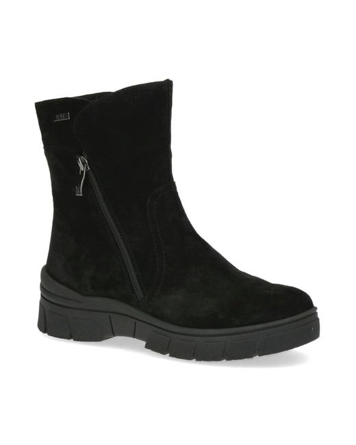 Caprice Black Ankle Boots