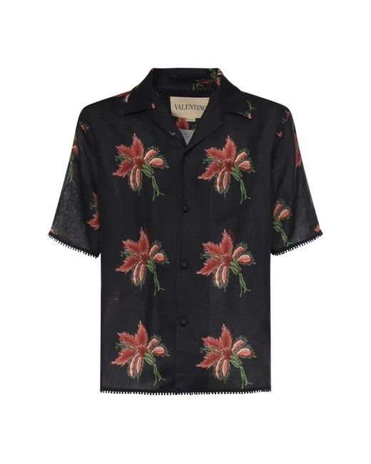 Valentino Garavani Black Short Sleeve Shirts for men