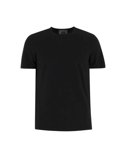 Alpha Studio Schwarzes baumwoll-t-shirt girocollo in Black für Herren