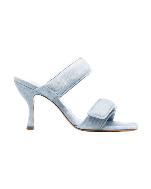 Gia Borghini Blue Heeled Mules