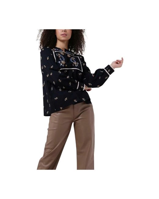 Sofie Schnoor Overhemden ,Veelkleurig ,Zwarte Blouse Damesmode in het Black