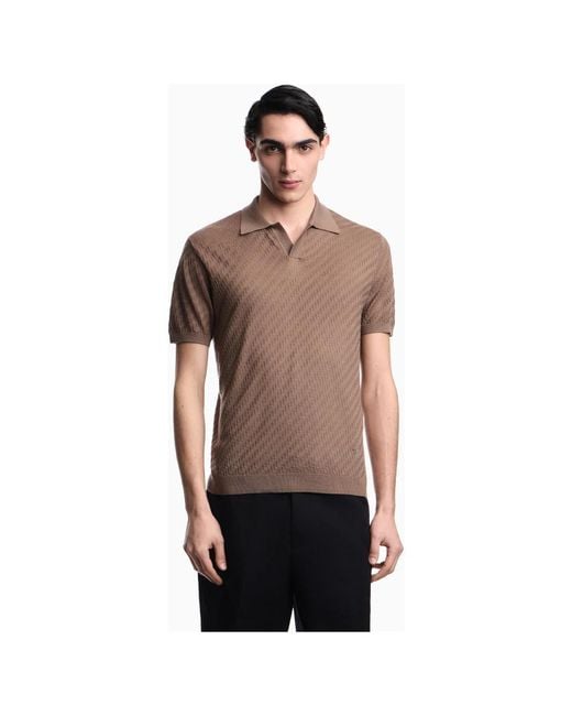 Emporio Armani Brown Polo Shirts for men