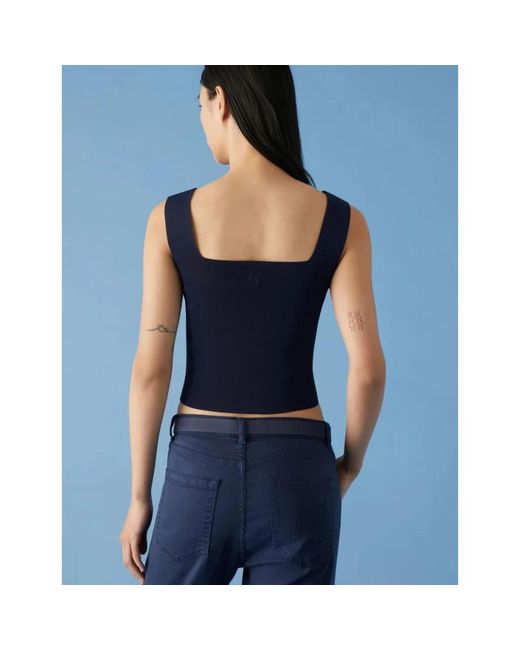 Marella Blue Sleeveless Tops