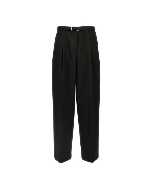 Jil Sander Broeken ,Zwart ,Wol Wollen Getailleerde Broek in het Black