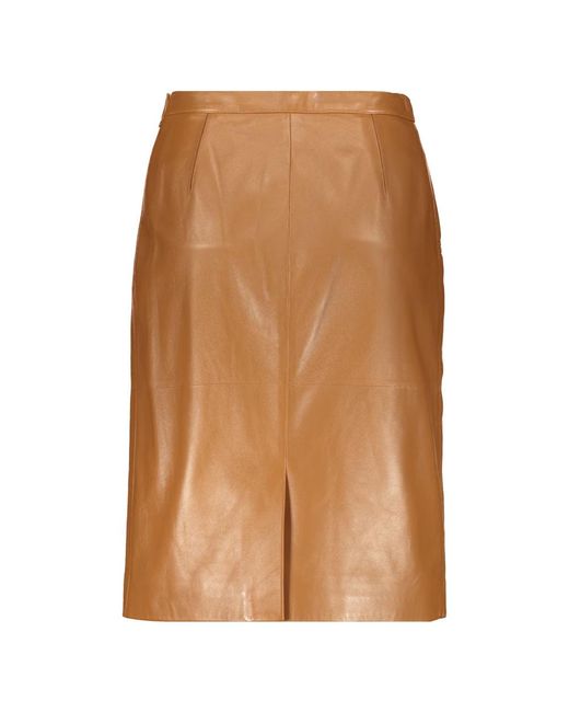 Burberry Rokken ,Bruin ,Leer Leren Rok Met Nepzak En Split Aan De Achterkant in het Brown