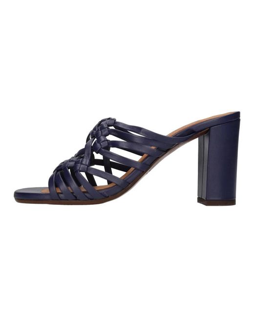Chie Mihara Blue Heeled Mules