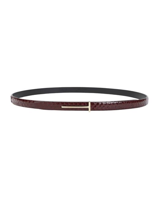 Tom Ford Accessoires ,Rood ,Leer Python Riem in het Brown