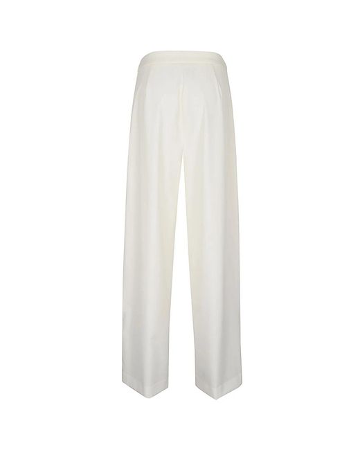 Erika Cavallini Semi Couture White Wide Trousers
