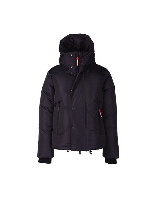 DSquared² Jassen ,Zwart ,Leer Hooded Puffer Jacket in het Blue voor heren