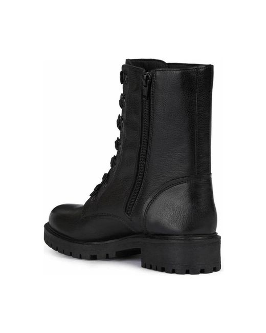 Geox Black Lace-Up Boots
