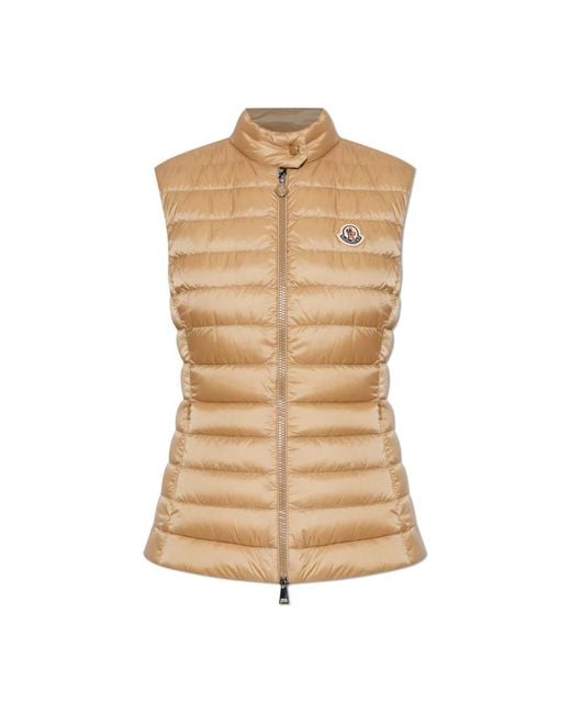 Moncler Jassen ,Leer Igens Down Vest in het Natural