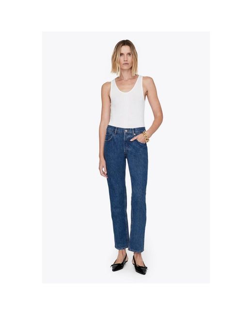 Anine Bing Blue Straight Jeans