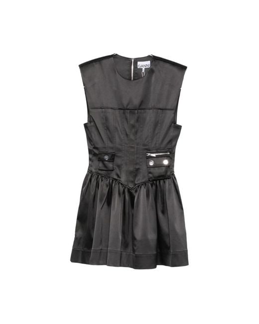 Ganni Black Short Dresses