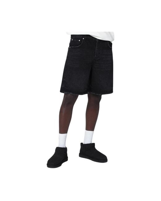 Represent Black Denim Shorts for men
