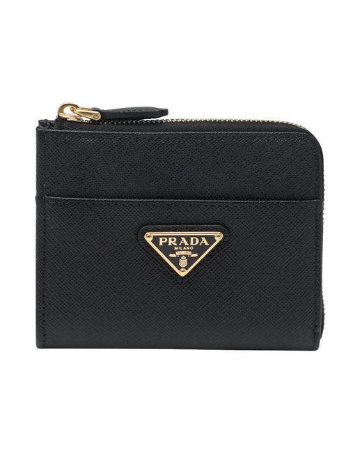 Prada Accessoires ,Zwart ,Leer Kleine Saffiano Leren Portemonnee in het Black