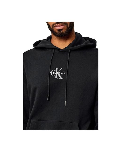 Calvin Klein Kapuzenpullover Mit Taschen Und Printmuster in Black für Herren