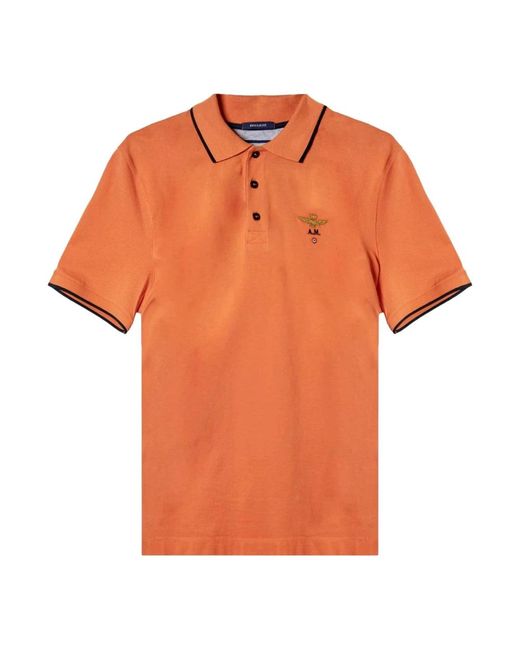 Aeronautica Militare Orange Polo Shirts for men