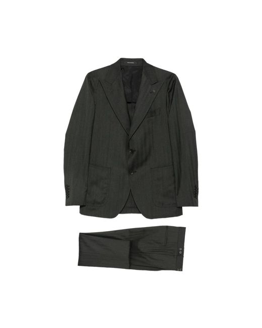 Tagliatore Kostuums ,Groen ,Herringbone Single-Breasted Suit in het Black voor heren