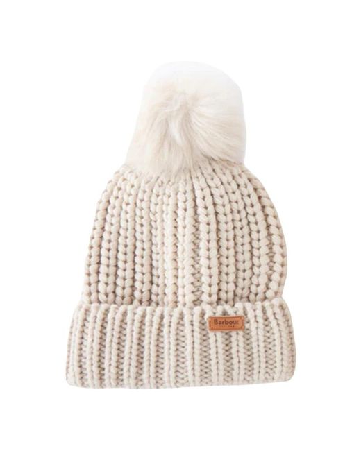 Barbour Accessoires ,Polyester Saltburn Muts & Sjaal Set in het Natural