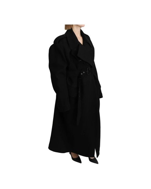 Dolce & Gabbana Black Belted Coats