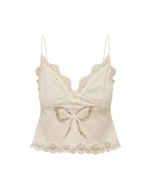 LoveShackFancy Natural Fox bow cami top