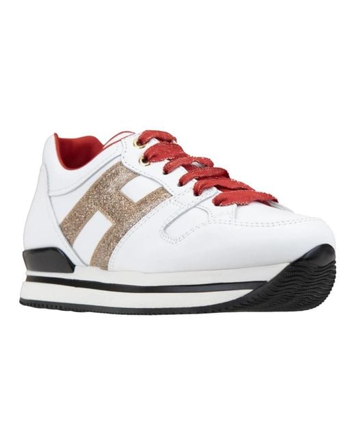 Hogan White Leder-Sneaker Mit Markendetails