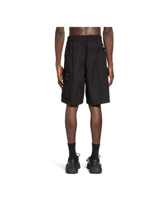 C P Company Black Long Shorts for men