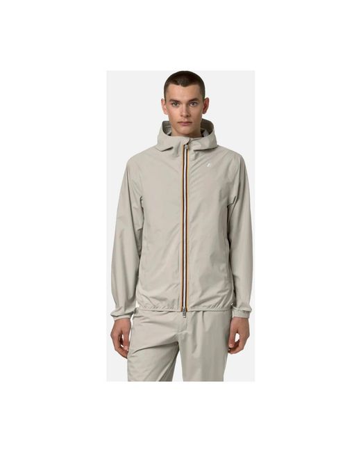 K-Way Jassen ,Polyester Jack Stretch Dot Jacket in het Gray voor heren