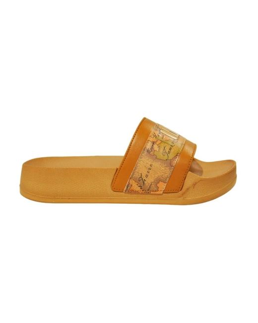 Alviero Martini 1A Classe Brown Flip Flops Und Slider