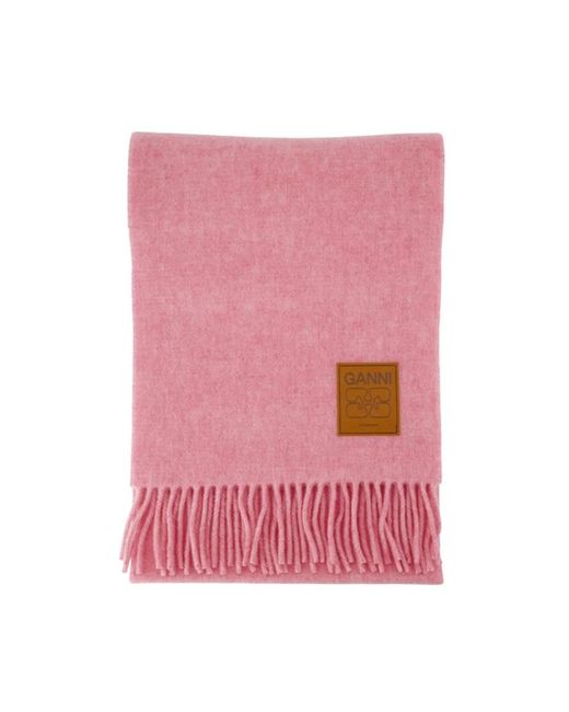 Ganni Pink Winter Scarves