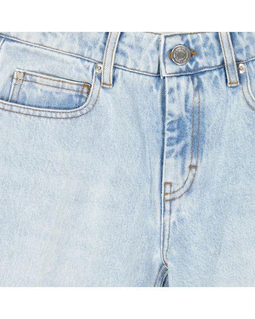 AMI Blue Flare-jeans in gewaschenem blauem denim