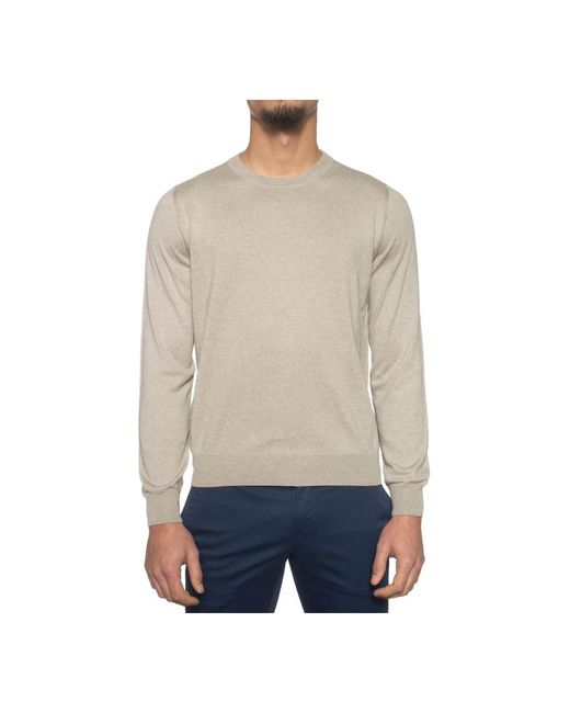 Canali Gray Round-Neck Knitwear for men