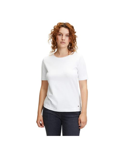 BETTY&CO White Klassisches rundhals-shirt,klassisches rundhals shirt