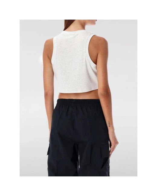 Nike Black Geripptes Crop Tank Top