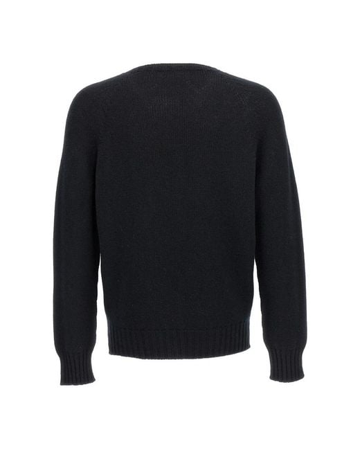 Ma'ry'ya Black Round-Neck Knitwear for men