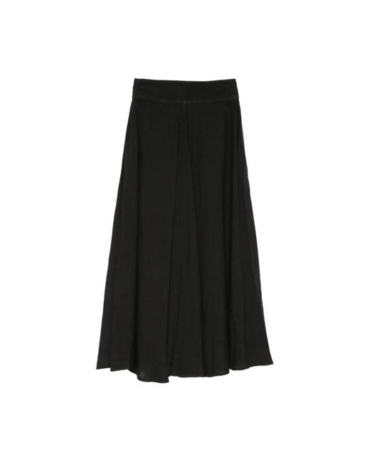 120% Lino Black Midi Skirts