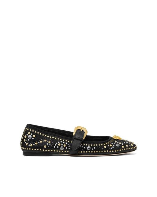 Versace Black Ballerinas